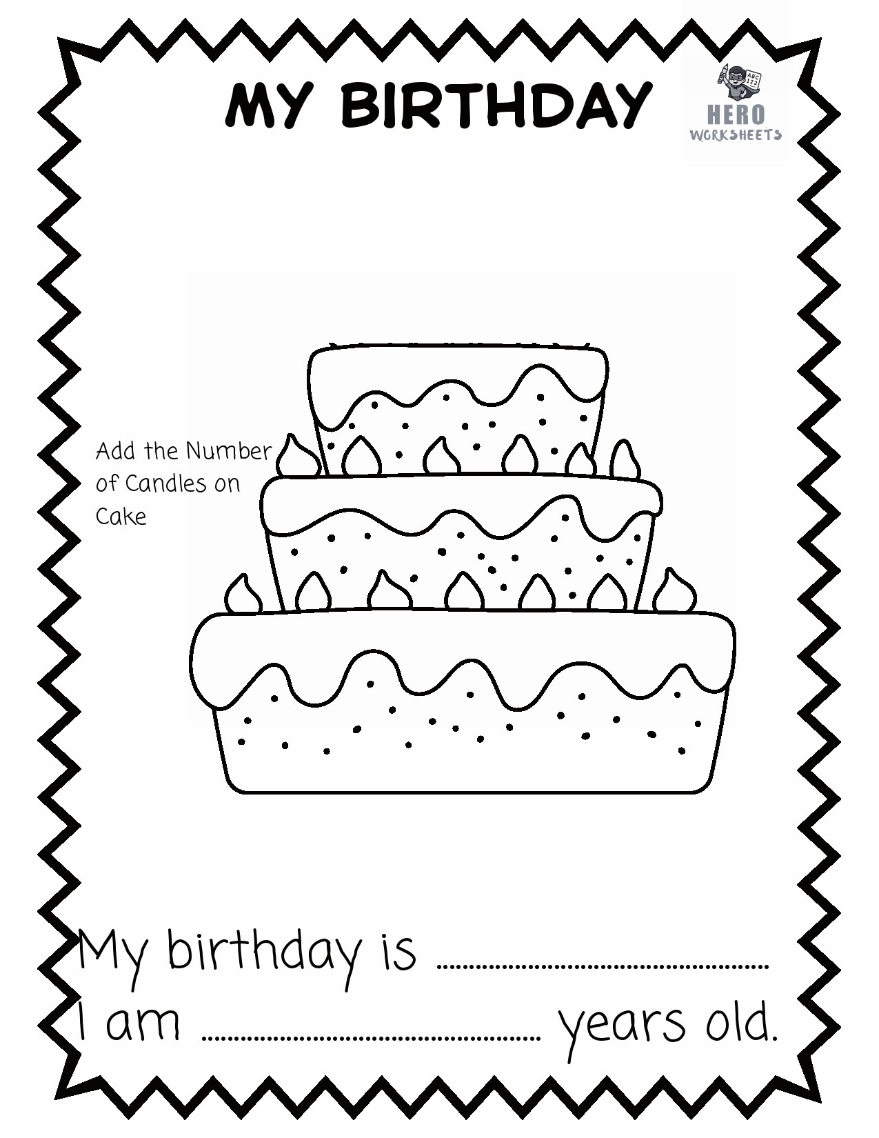 All about me Printable My Birthday Worksheet