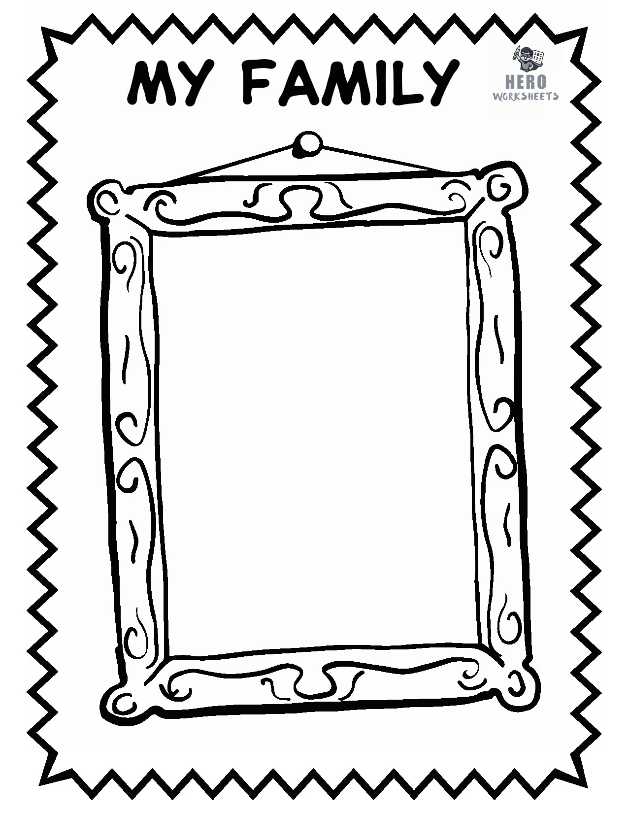 All About Me Handouts My Family Worksheet