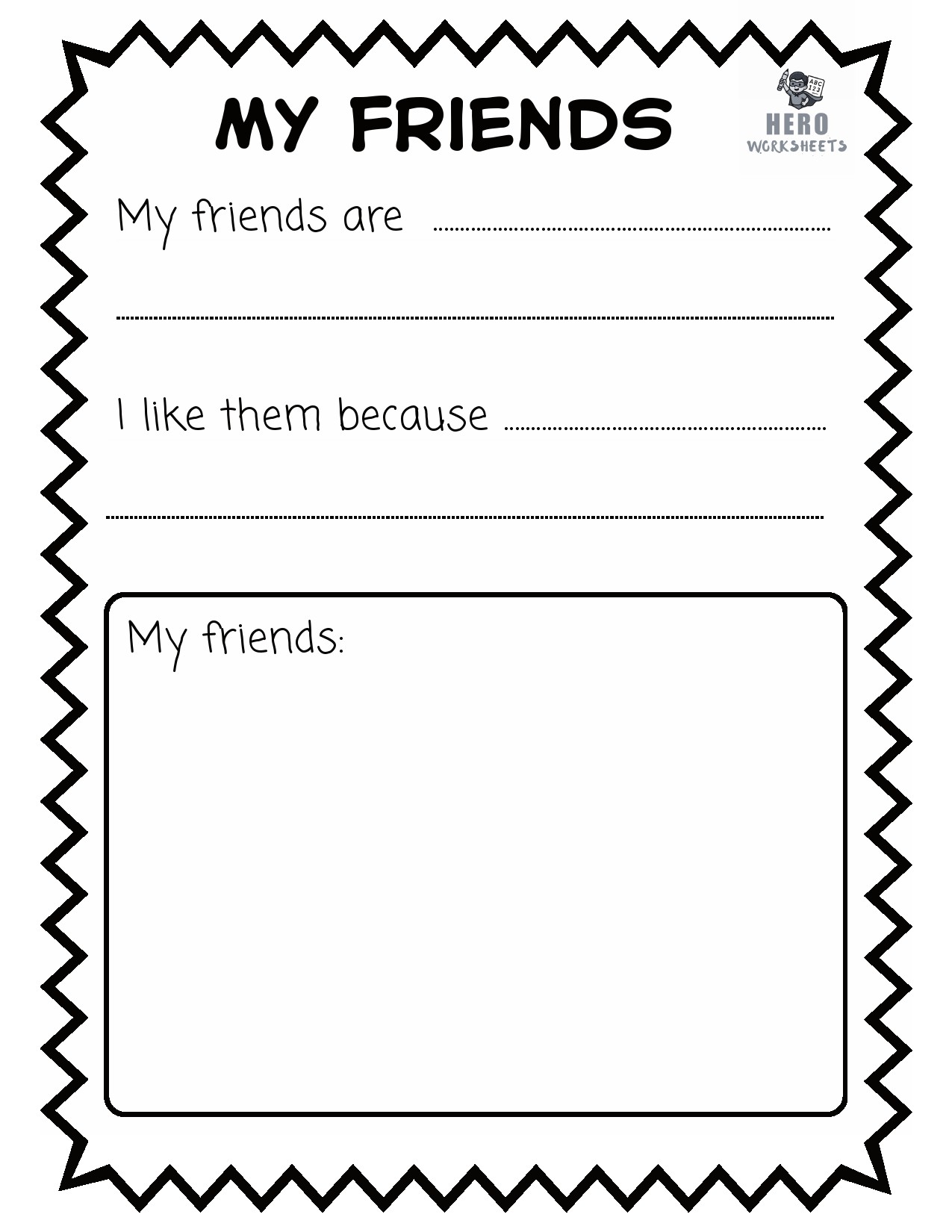 All About Me Handouts My Friend Worksheet