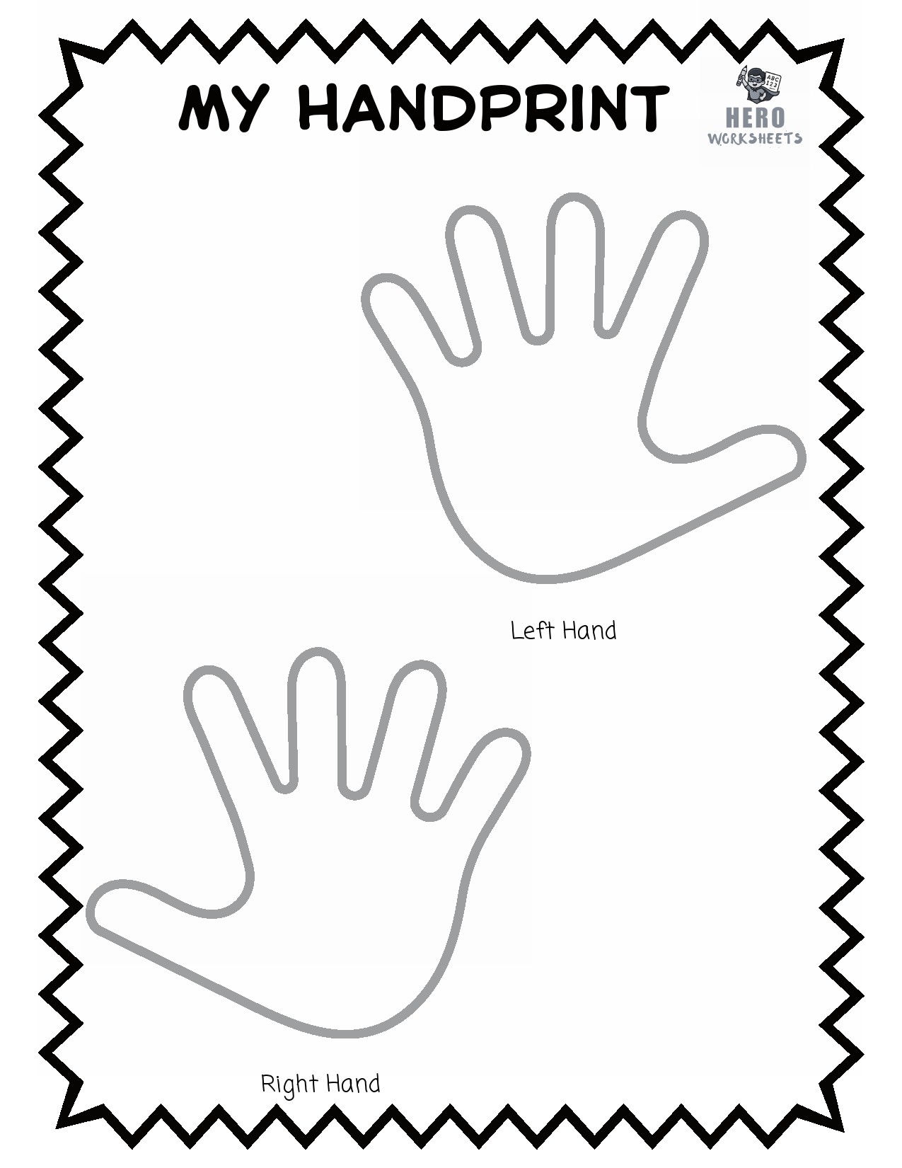 All About Me Handouts Hands worksheet