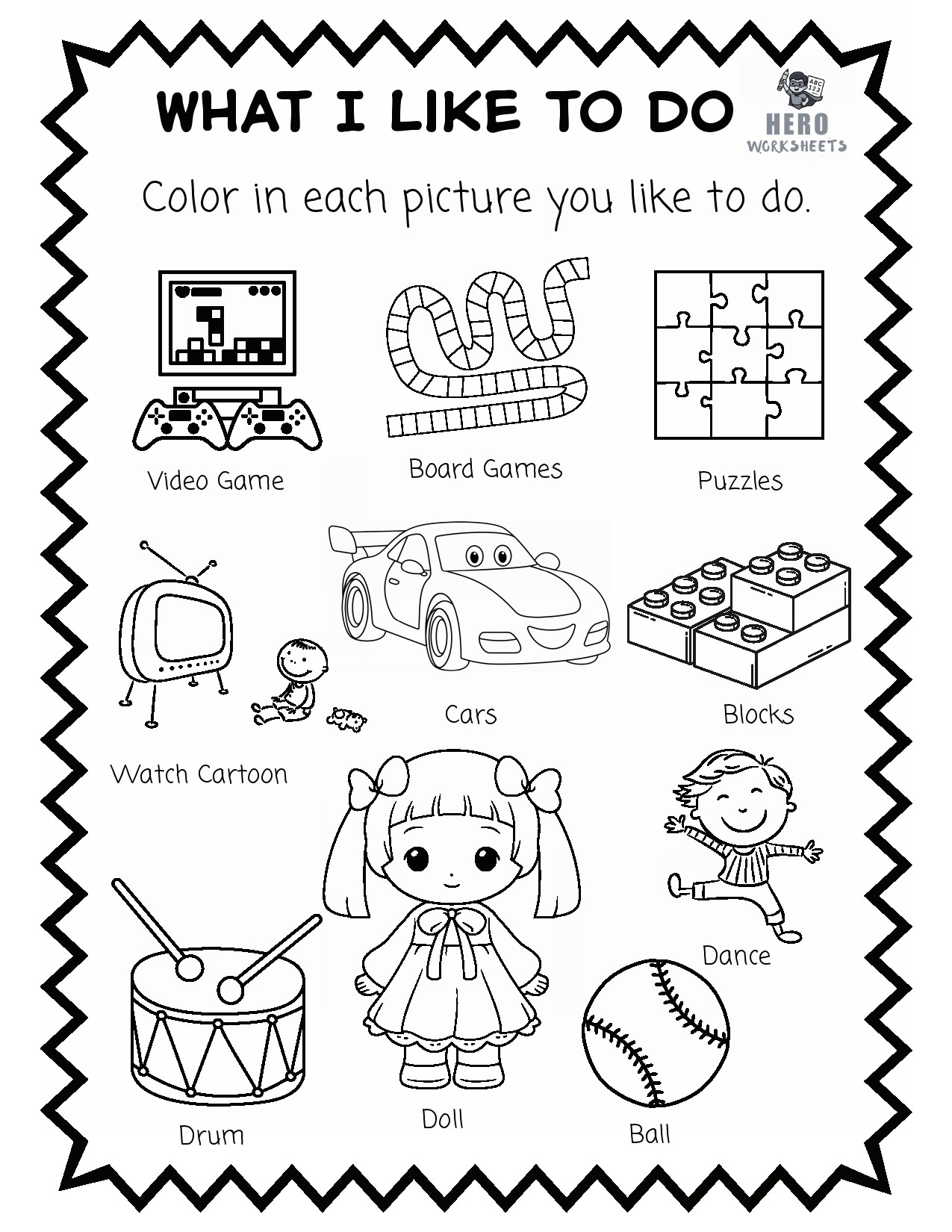 All About Me What I like to Do