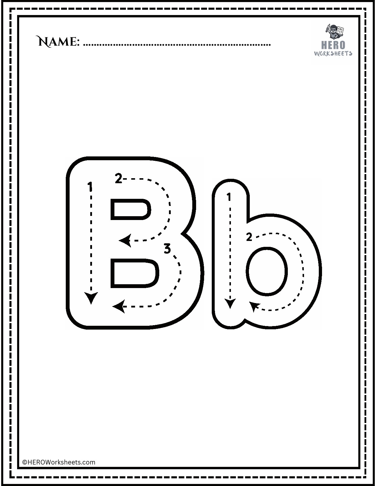 Alphabet Bb Tracing Worksheet