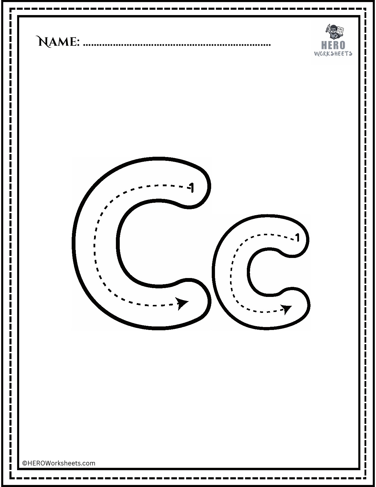 Alphabet Cc Tracing Worksheet