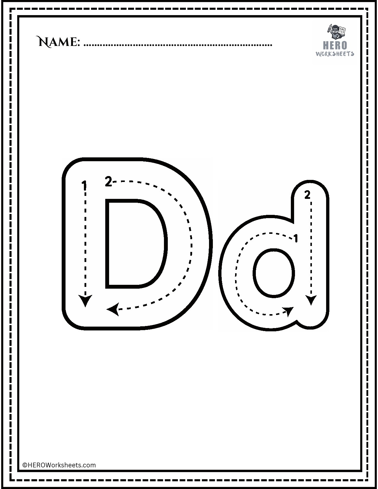 Alphabet Dd Tracing Worksheet