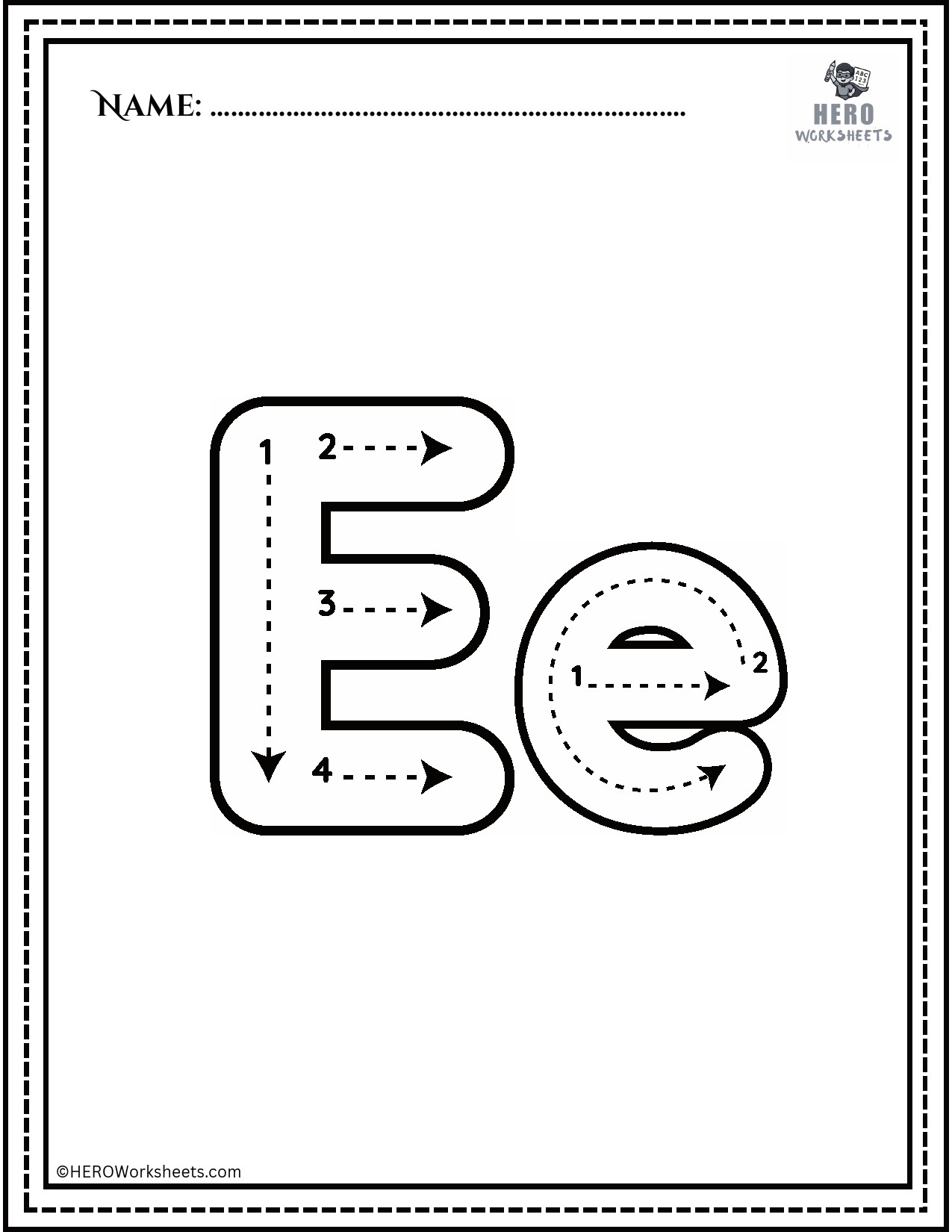 Alphabet Ee Tracing Worksheet