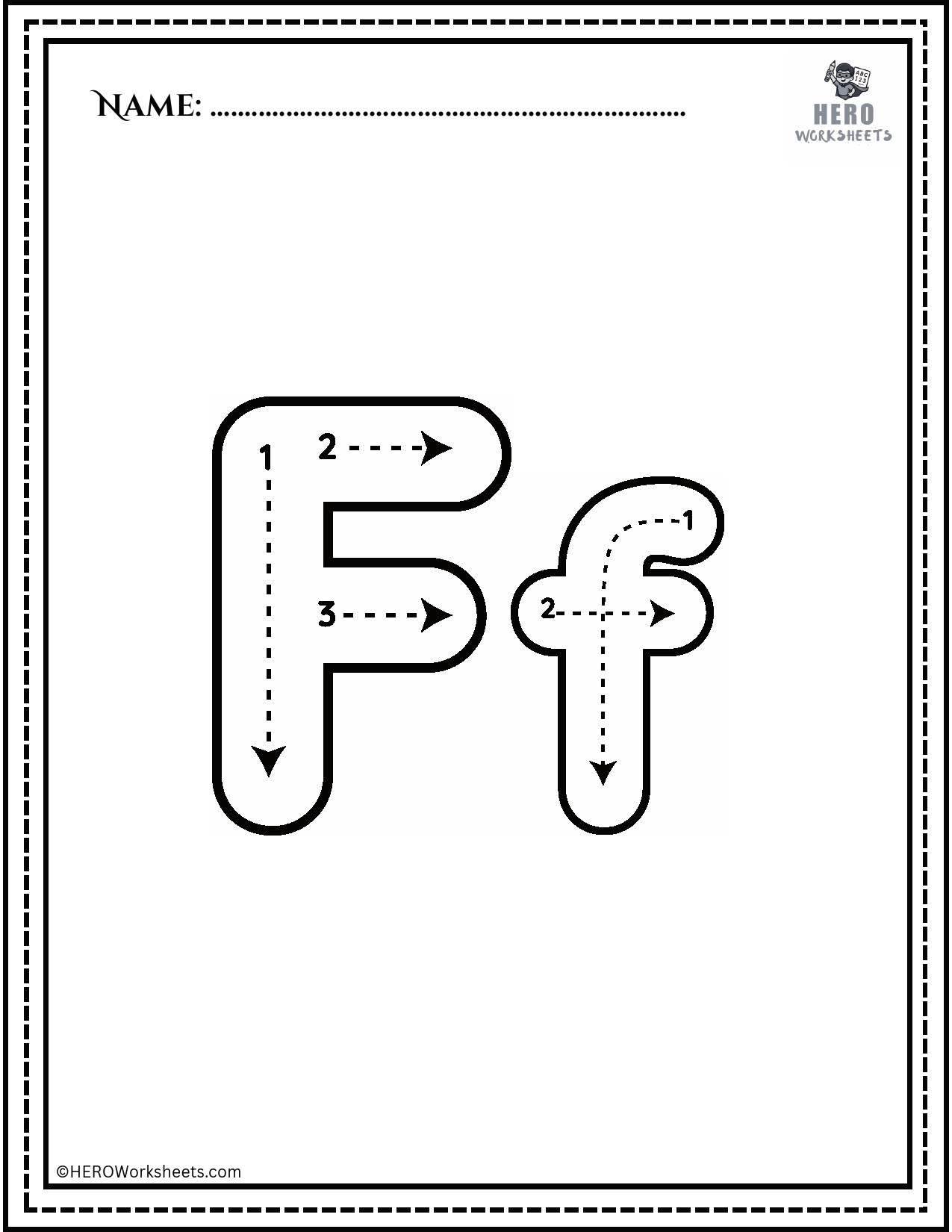 Alphabet Ff Tracing Worksheet