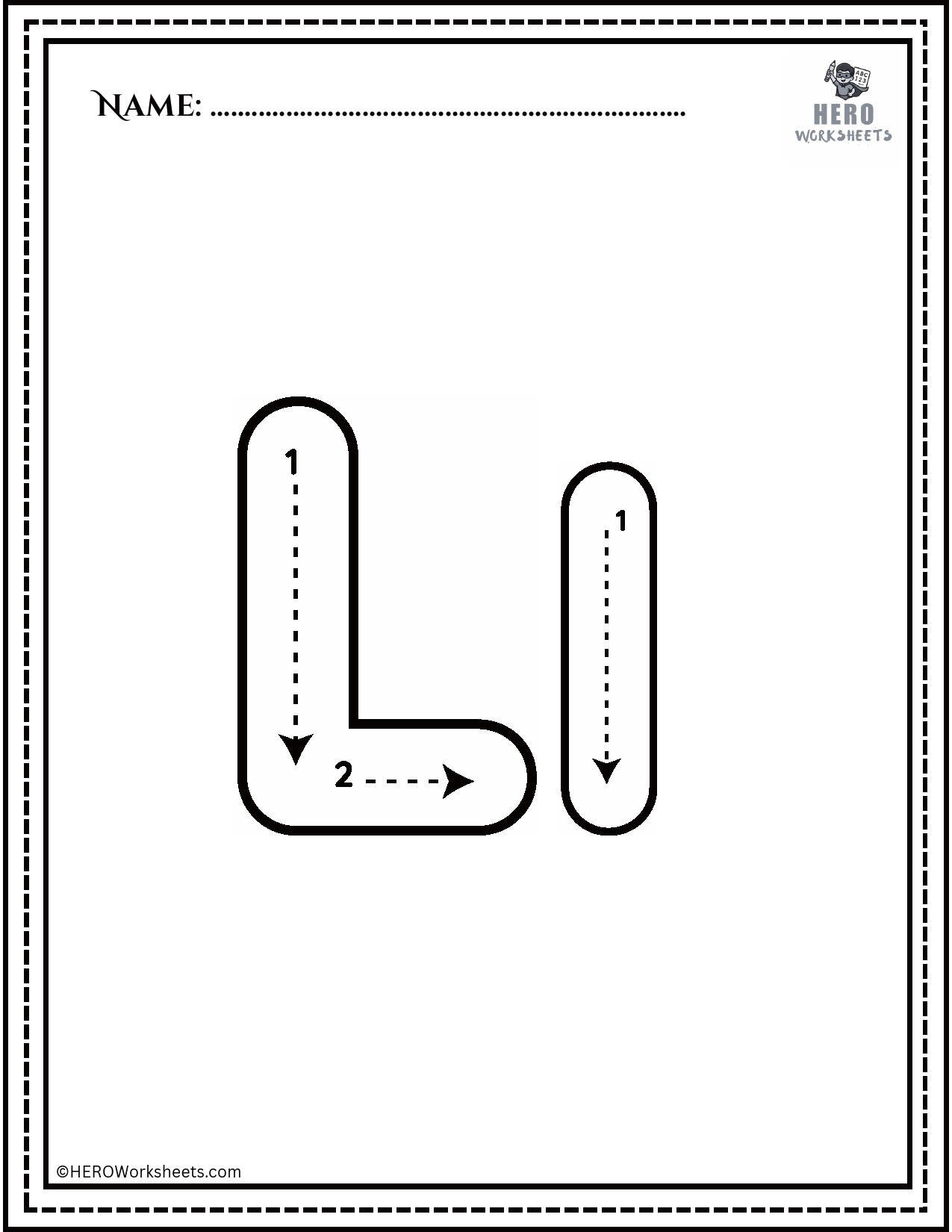 Alphabet Ll Tracing Worksheet