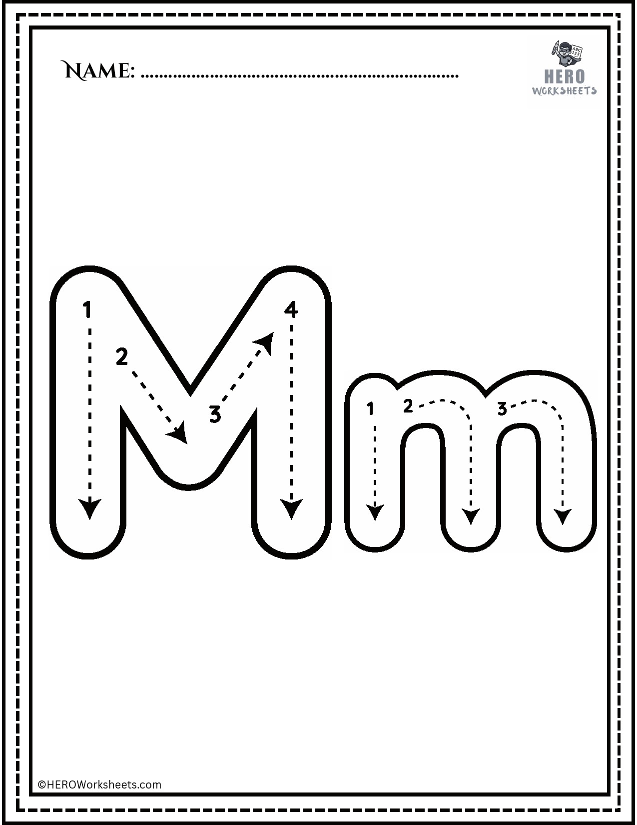 Alphabet Mm Tracing Worksheet