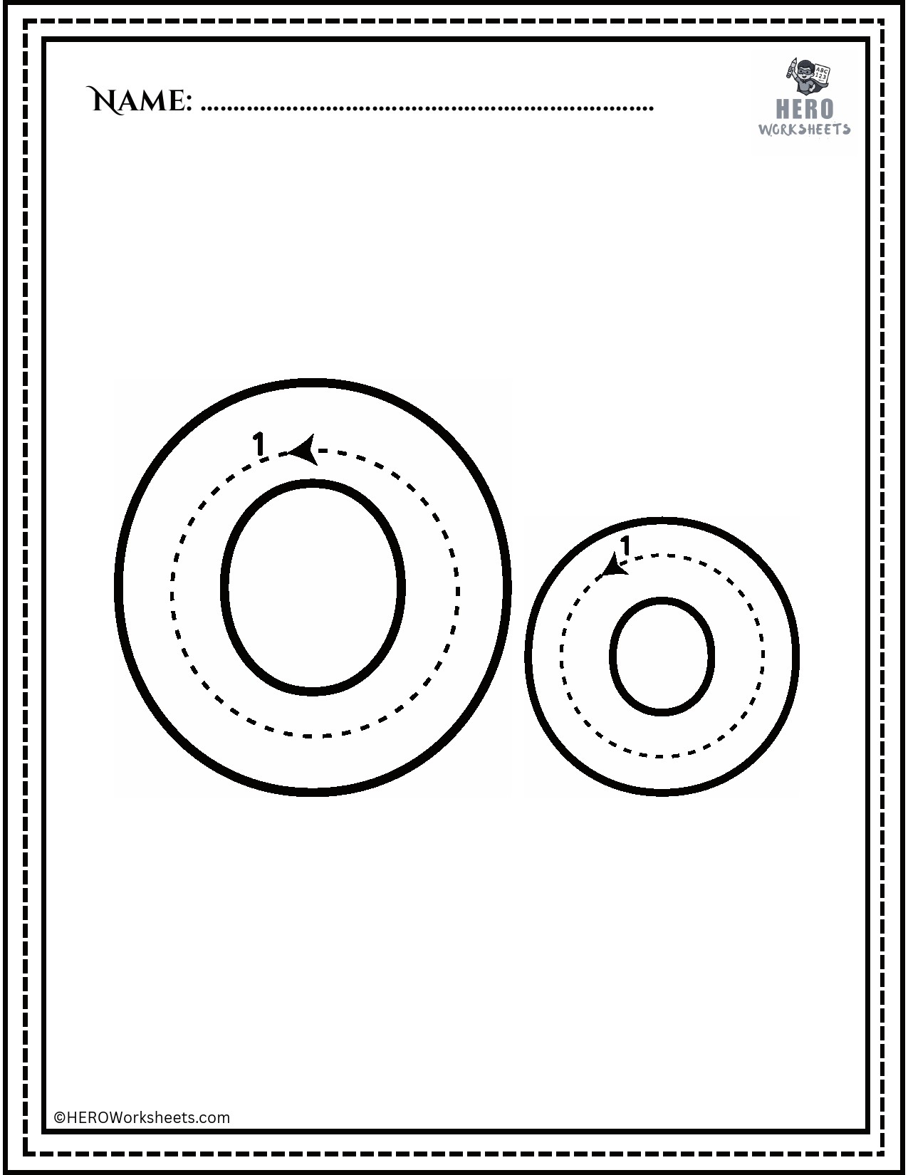Alphabet Oo Tracing Worksheet