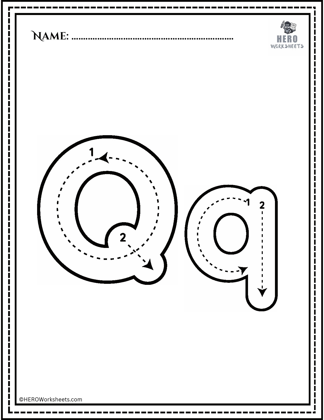 Alphabet Qq Tracing Worksheet