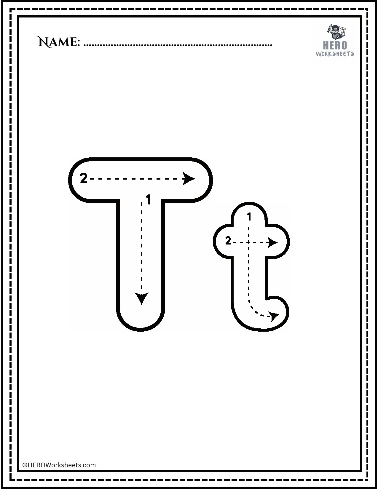 Alphabet Tt Tracing Worksheet
