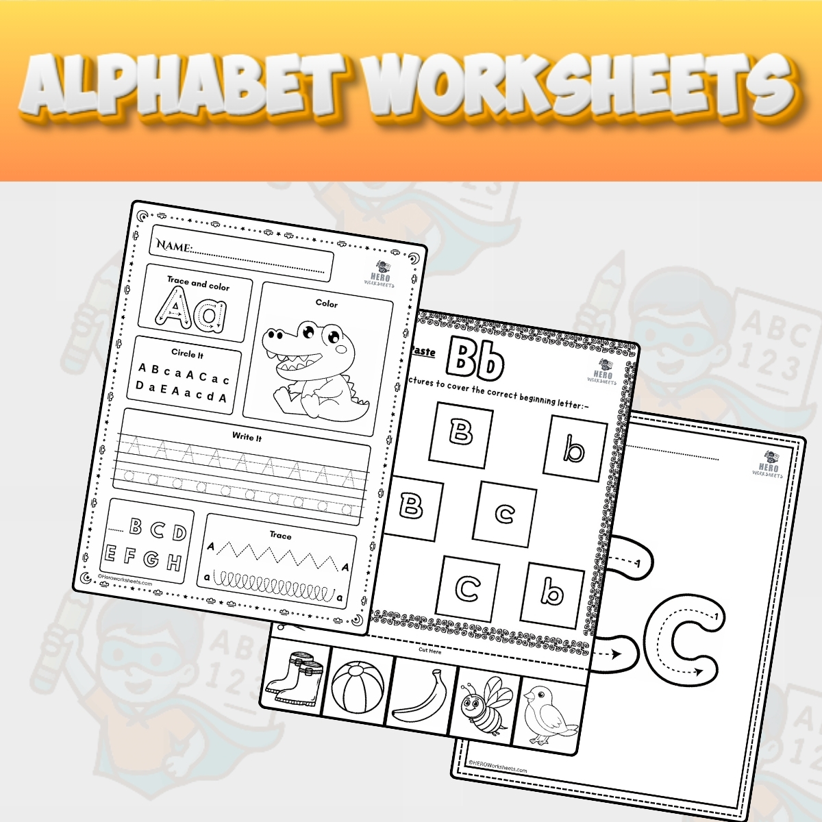 Home 6 Alphabet Worksheets Bundles Free Download PDF