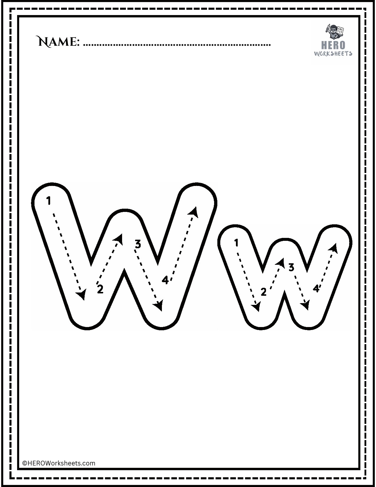 Alphabet Ww Tracing Worksheet