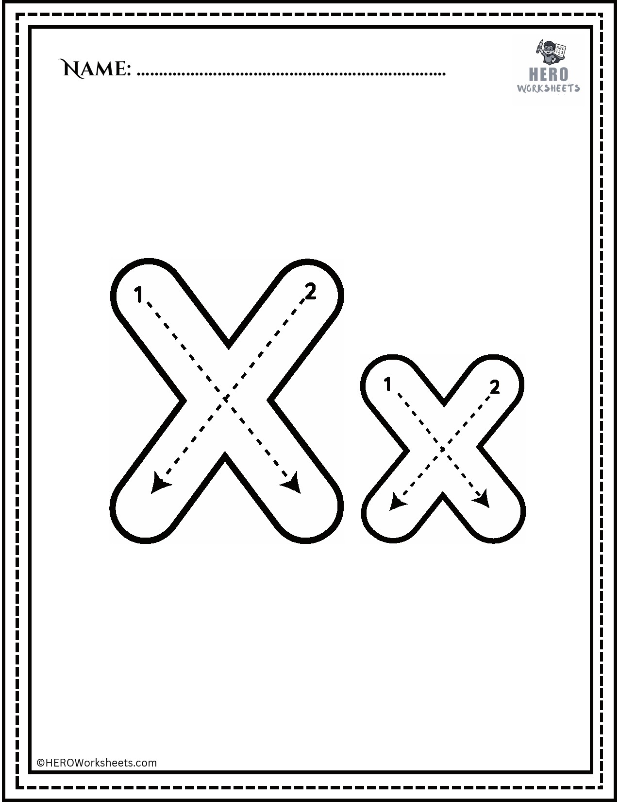 Alphabet Xx Tracing Worksheet