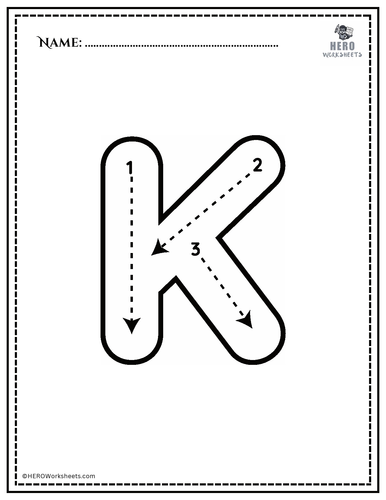 Big K Tracing ALPHABET WORKSHEET 0001 NewEngine