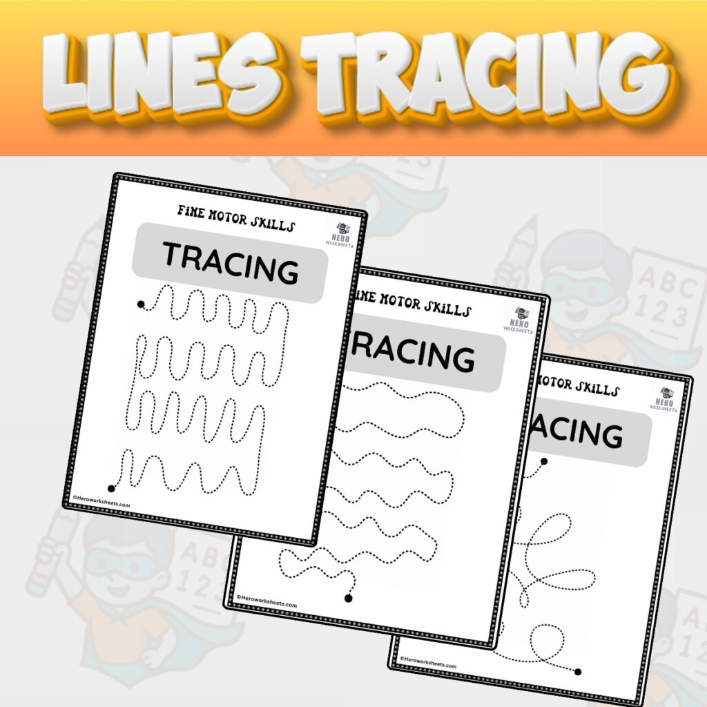Fine Motor Skills Lines Tracing Worksheets