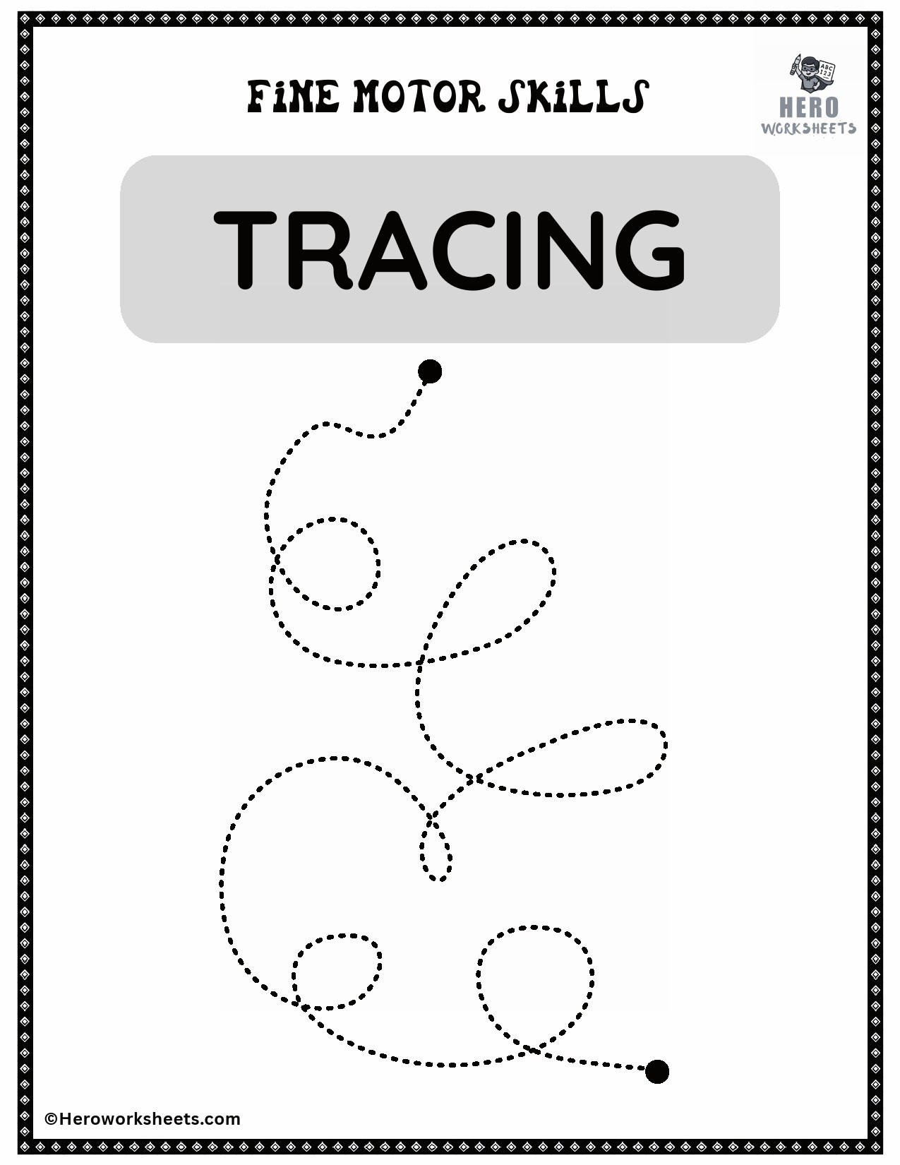 Line Curves Tracing Worksheet for Fine Motor Skills Activities