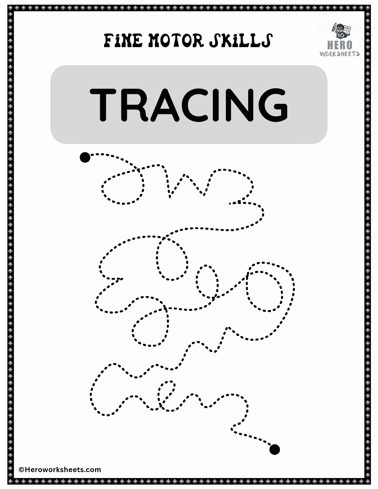 Random Single Line Tracing Worksheet for Fine Motor Skills Activities
