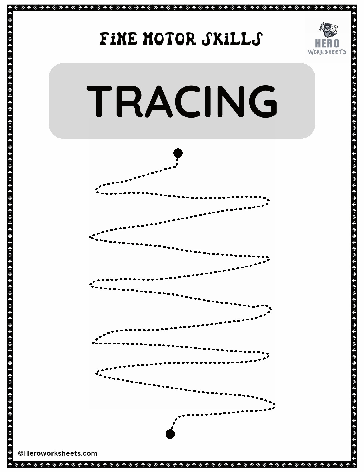 Left Right Single Line Tracing Worksheet for Fine Motor Skills Activities