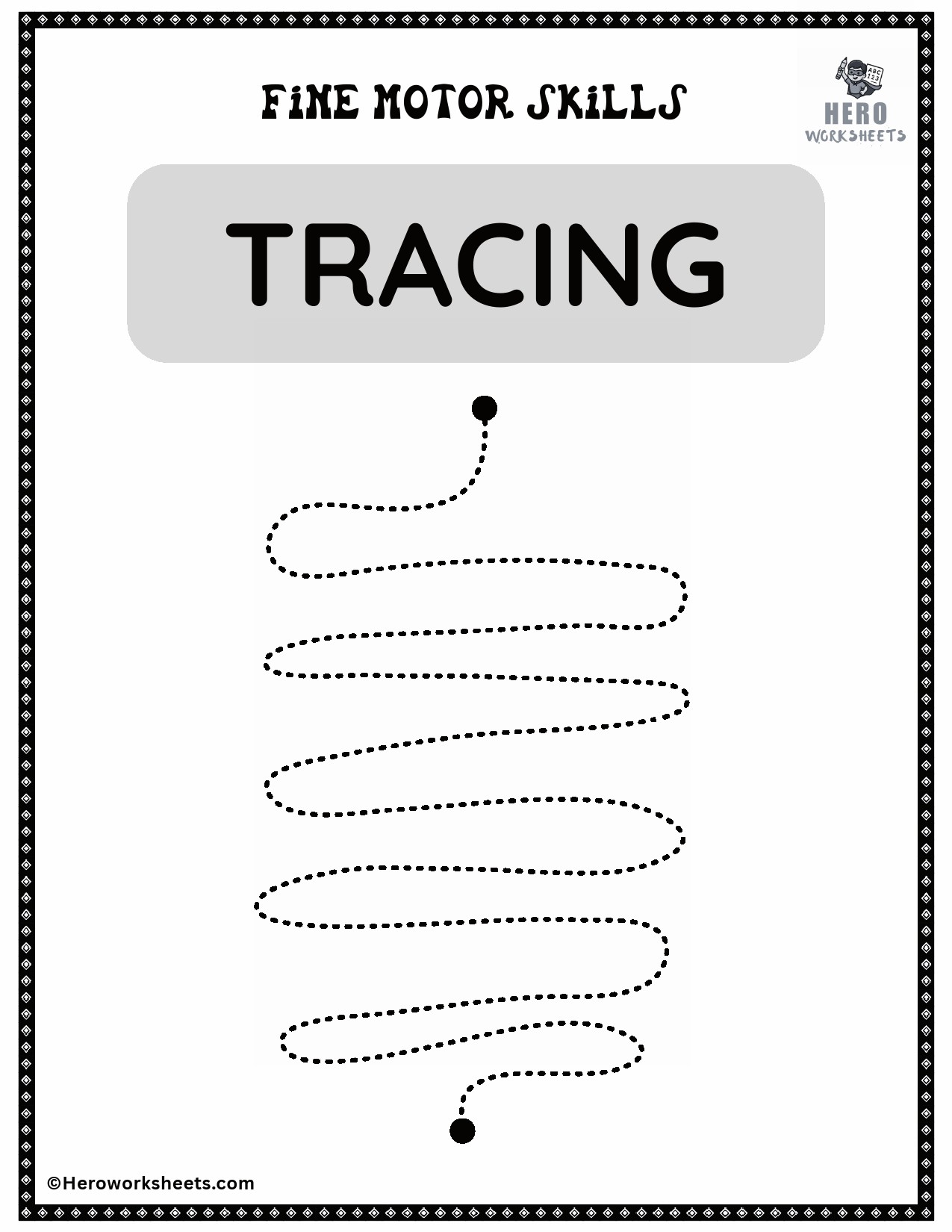 Rounded Edges Line Tracing Worksheets for Fine Motor Skills