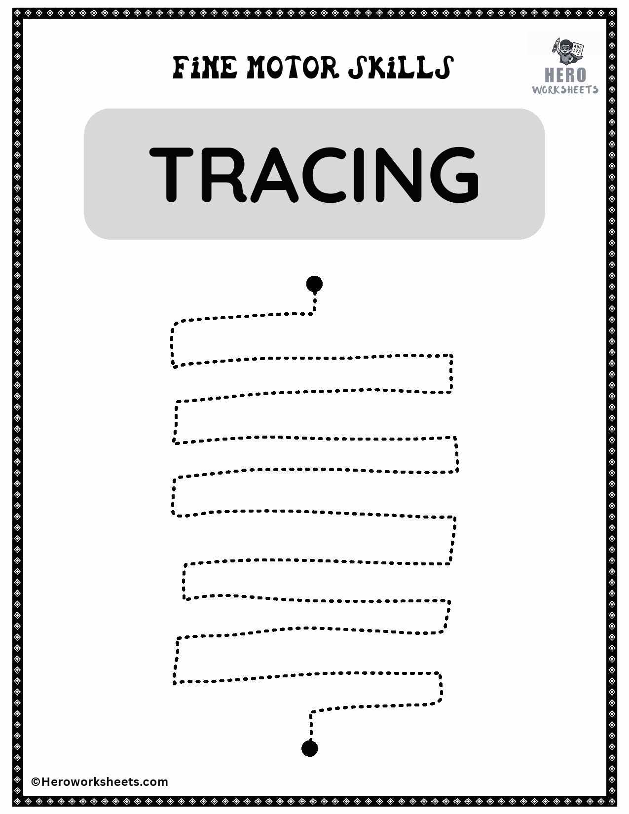 Sharp Edges Line Tracing Worksheet for Fine Motor Skills Activities
