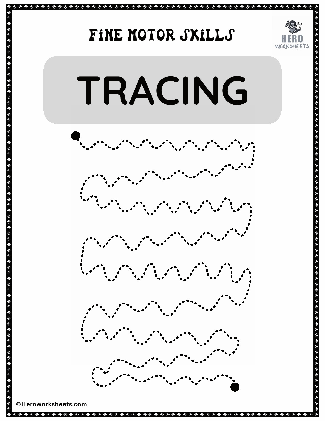 Waved Line Tracing Worksheet Fine Motor Skills Activities