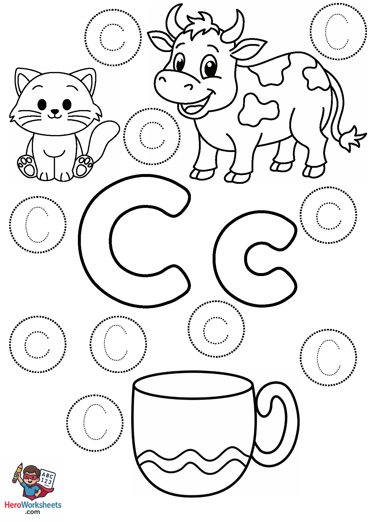 Preschool Letter C Worksheet PDF Free Download