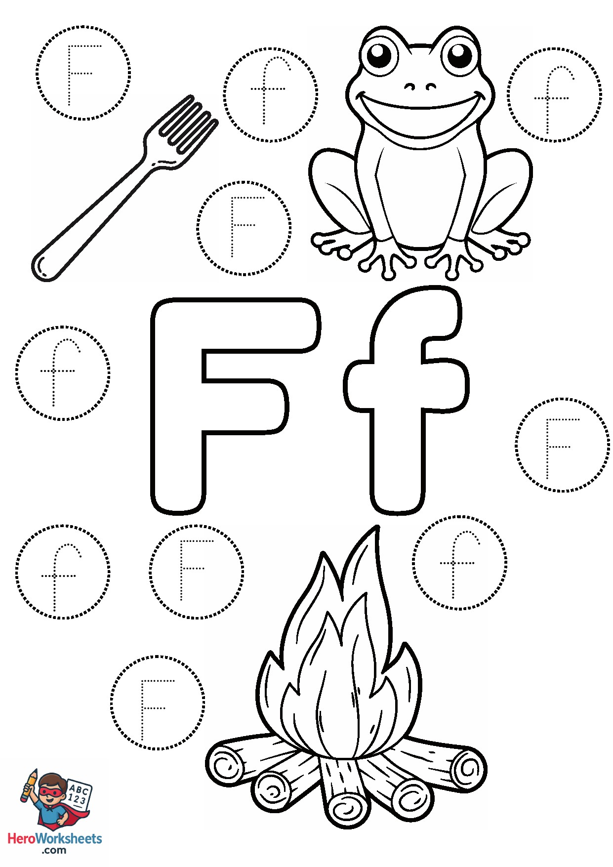 Preschool Letter F Worksheet PDF Free Download