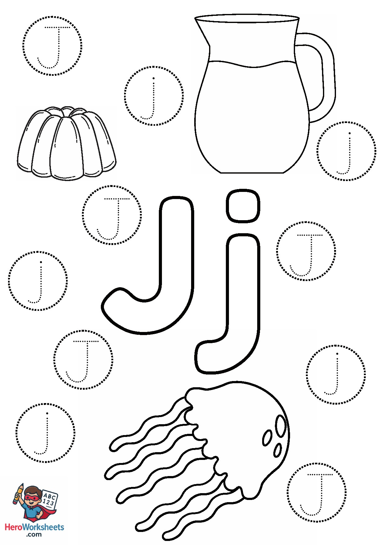 Preschool Letter J Worksheet PDF Free Download