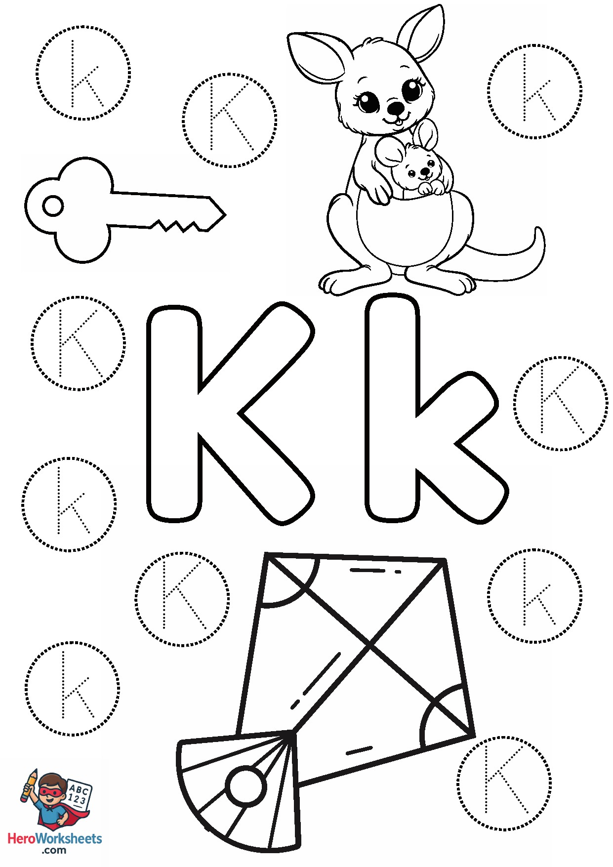 Preschool Letter K Worksheet PDF Free Download