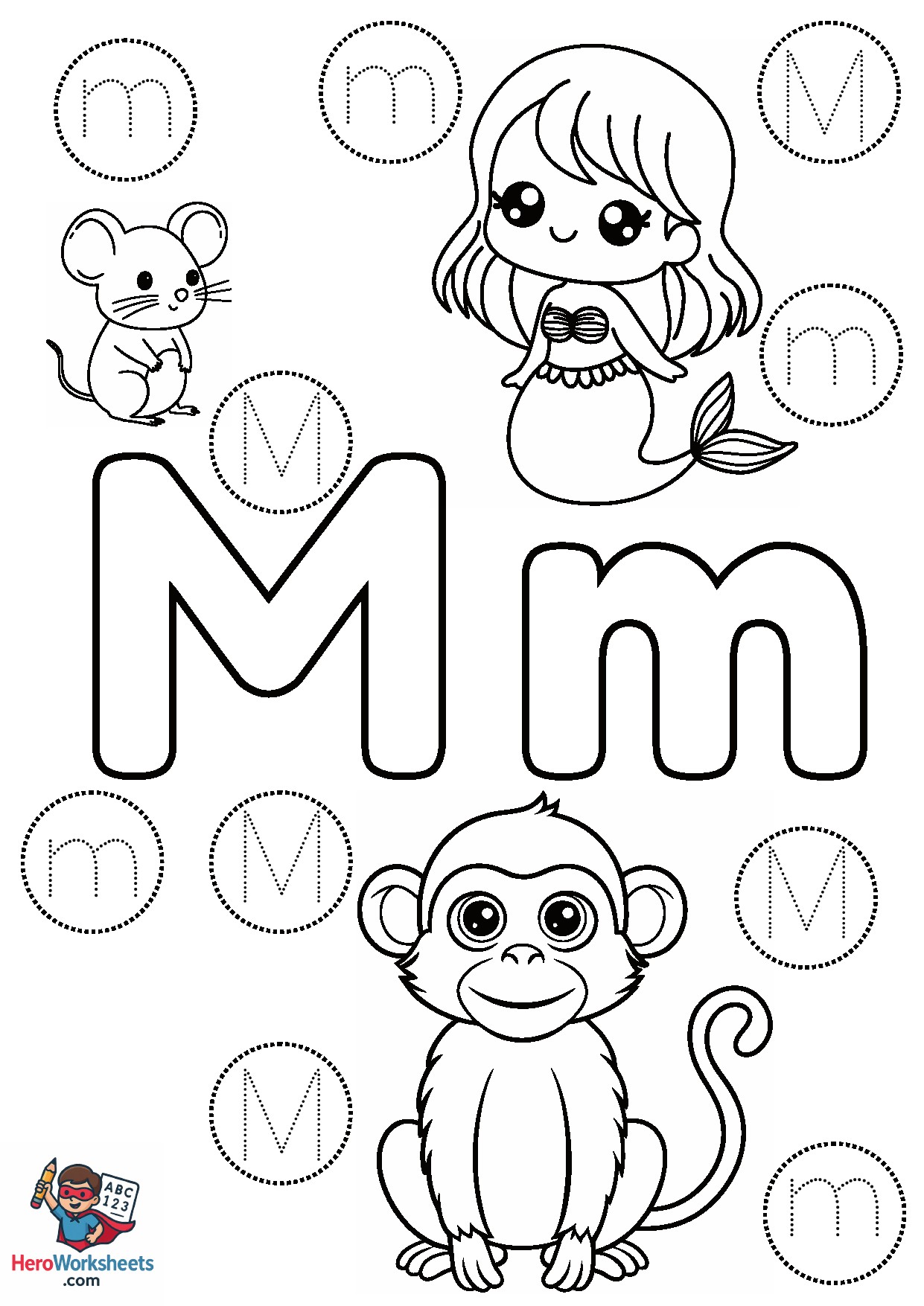 Preschool Letter M Worksheet PDF Free Download