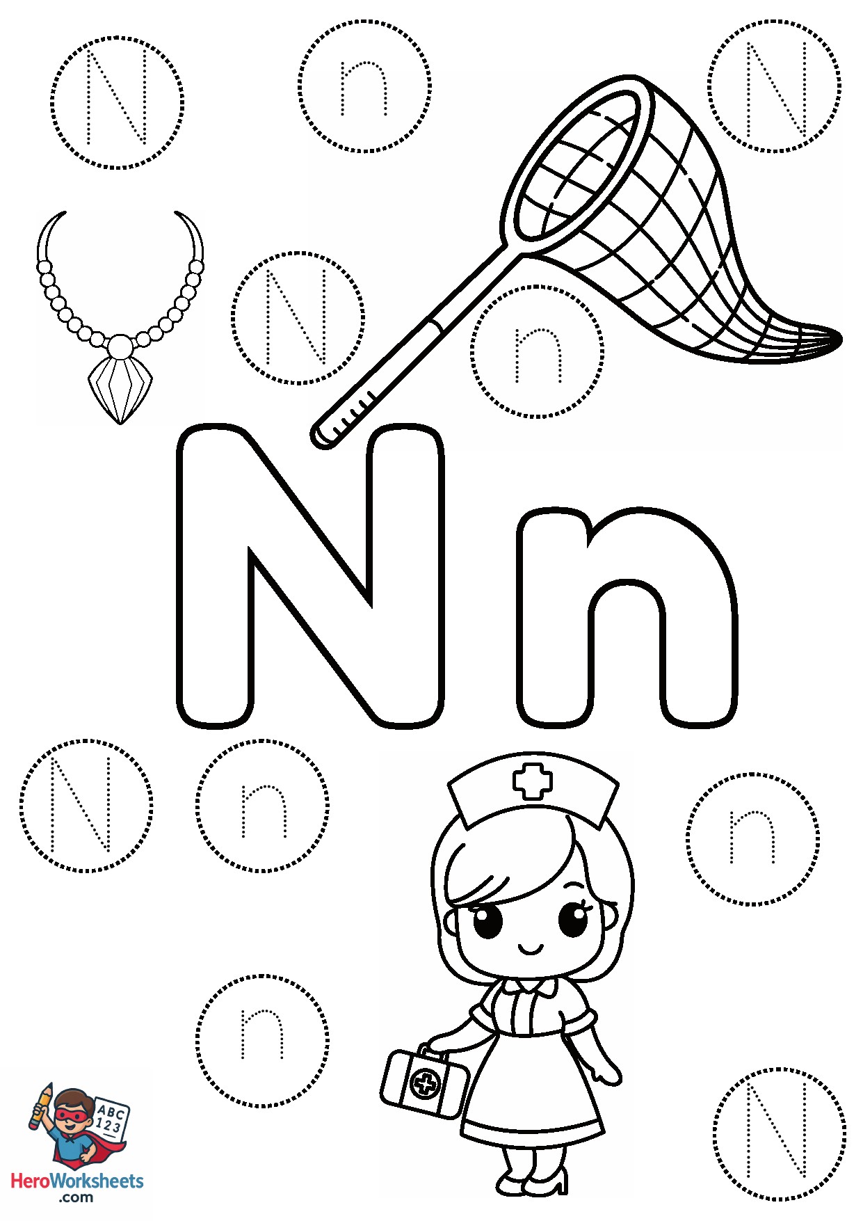 Preschool Letter N Worksheet PDF Free Download