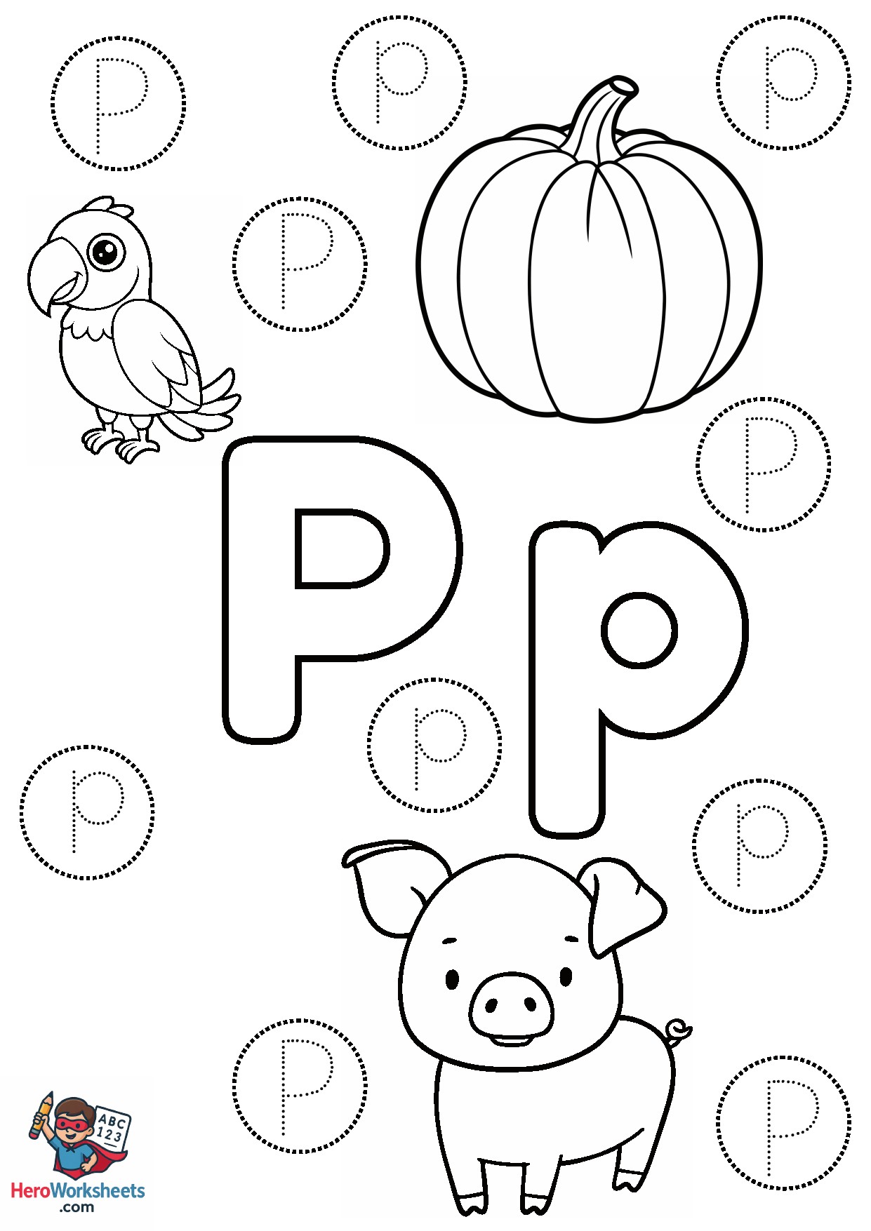 Preschool Letter P Worksheet PDF Free Download