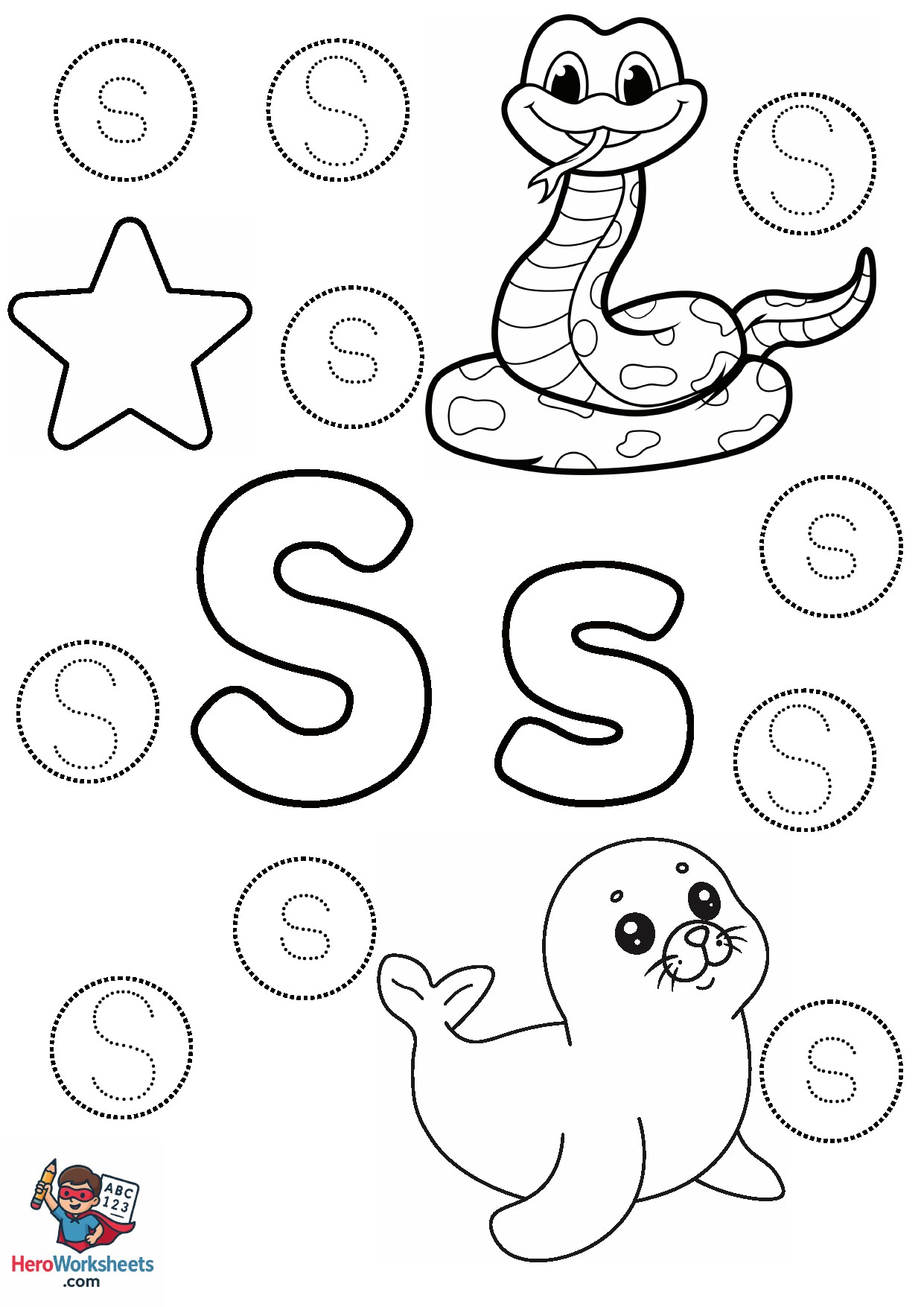 Preschool Letter S Worksheet PDF Free Download