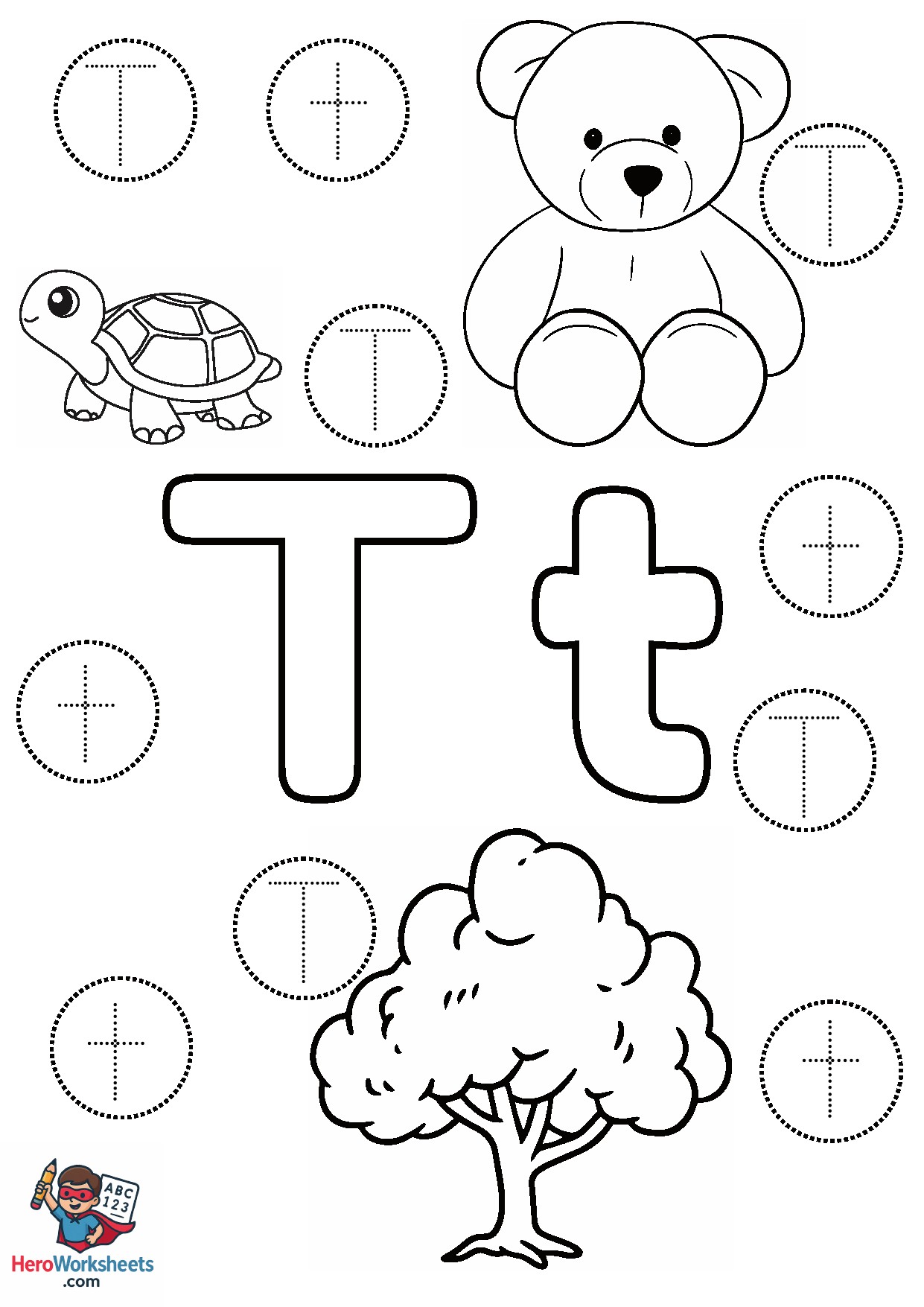 Preschool Letter T Worksheet PDF Free Download