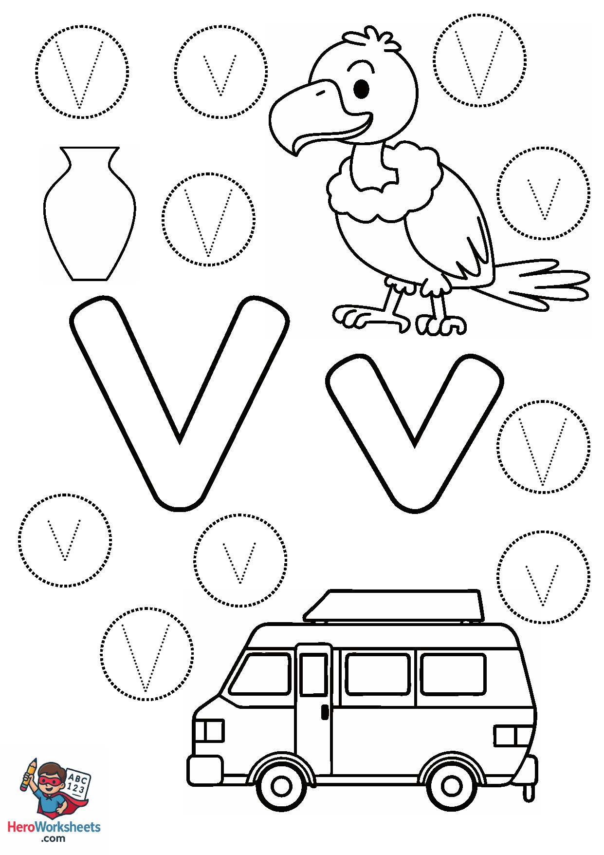 Preschool Letter V Worksheet PDF Free Download
