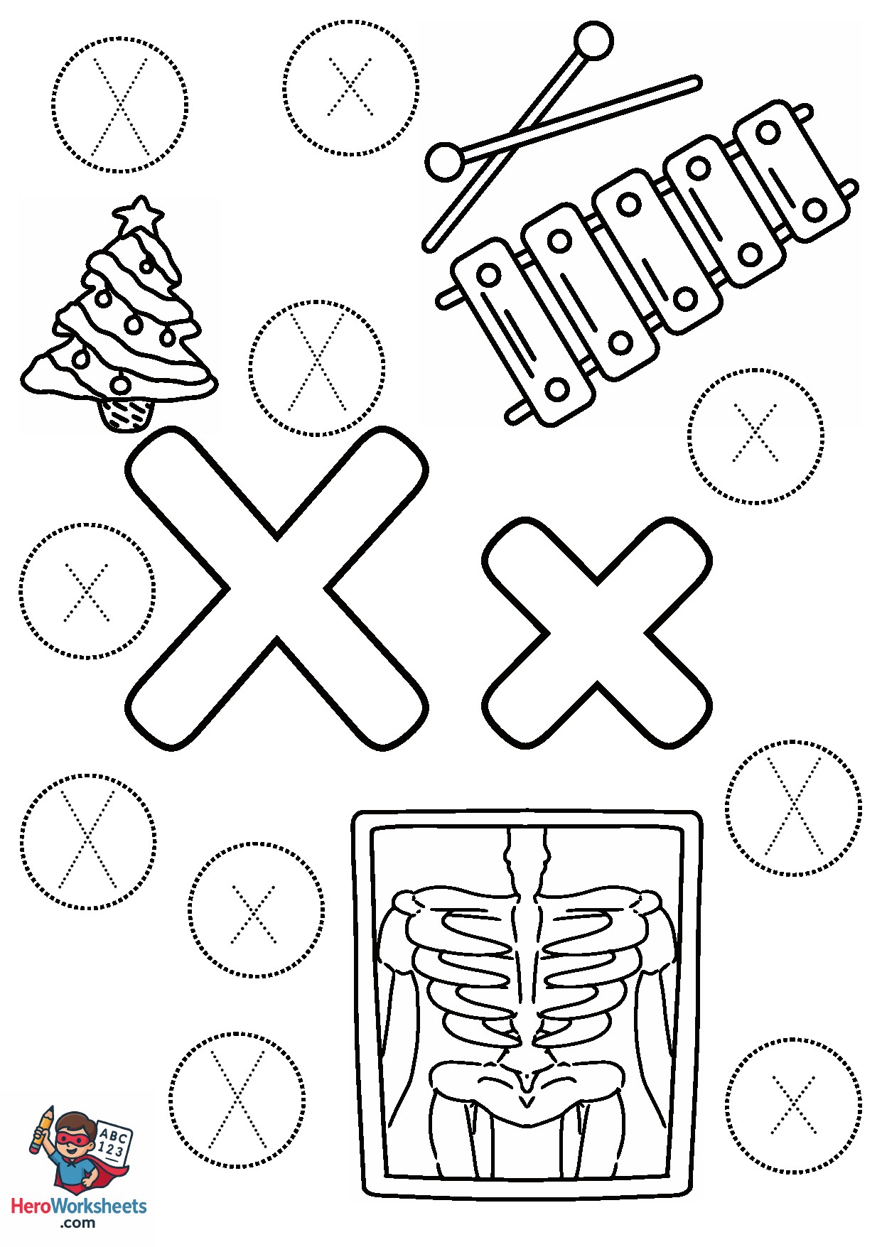 Preschool Letter X Worksheet PDF Free Download