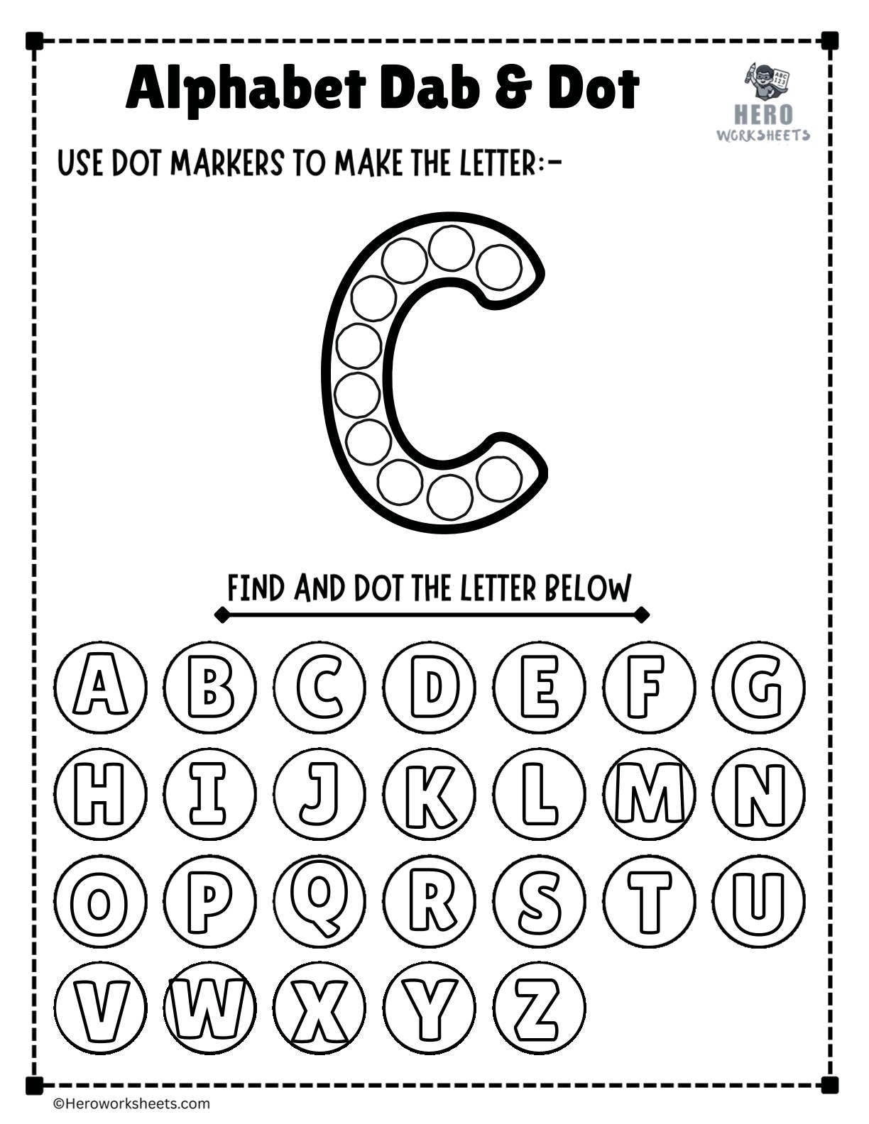 Alphabet Letter C Dab and Dot Worksheet Printable