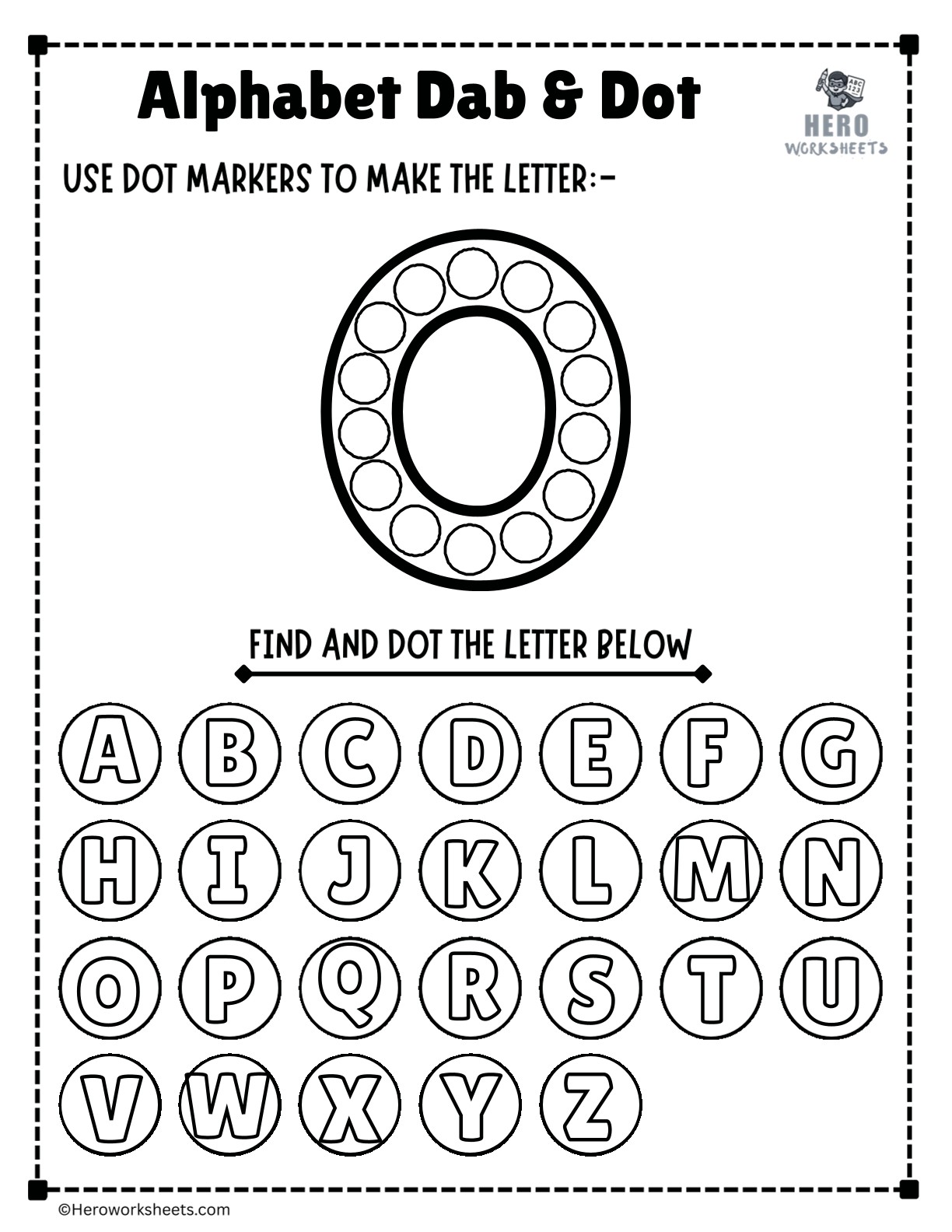 Alphabet Letter O Dab and Dot Worksheet Printable
