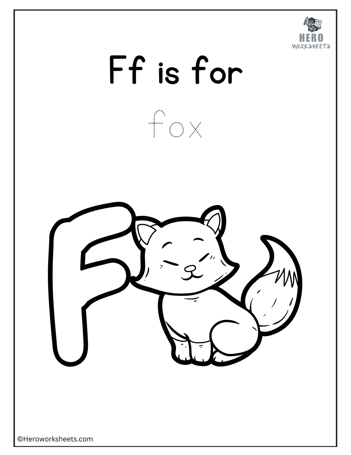 Alphabet F Coloring Printable Worksheet