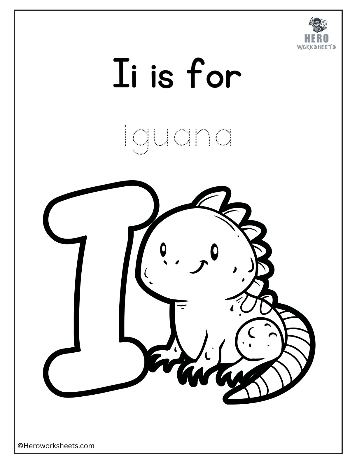 Alphabet I Coloring Printable Worksheet