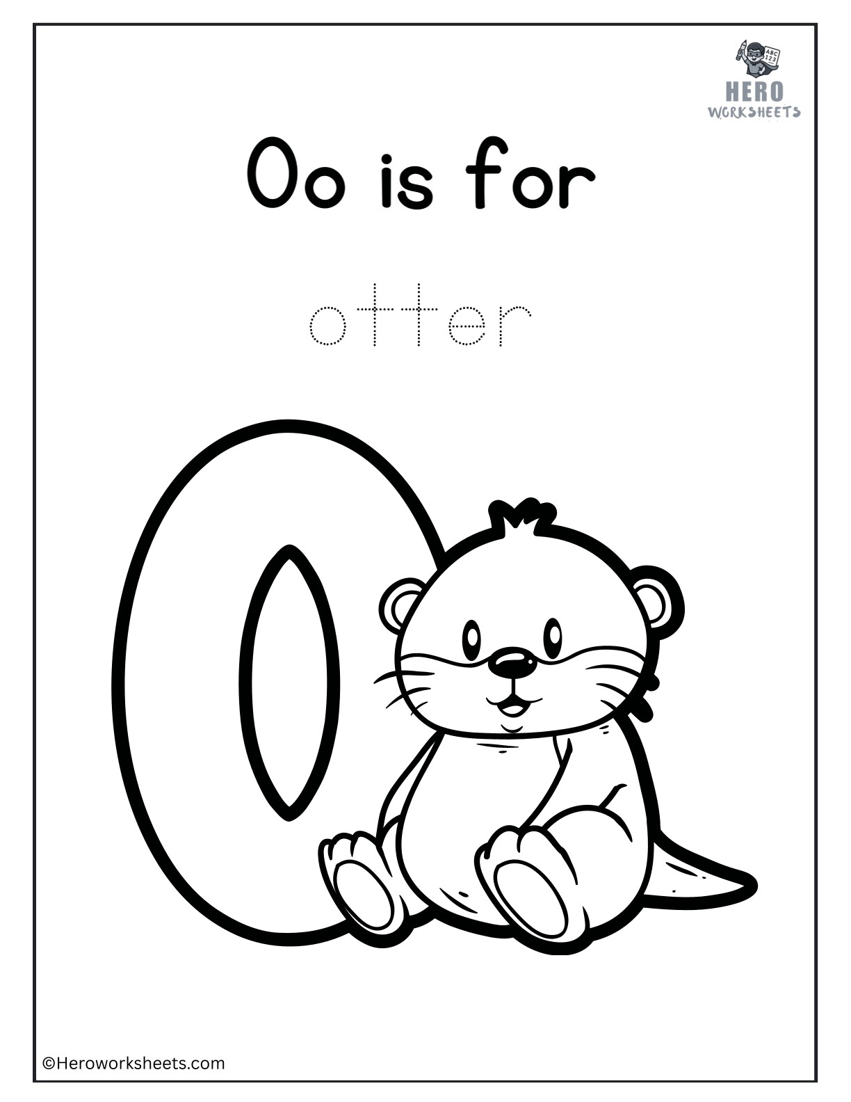 Alphabet O Coloring Printable Worksheet