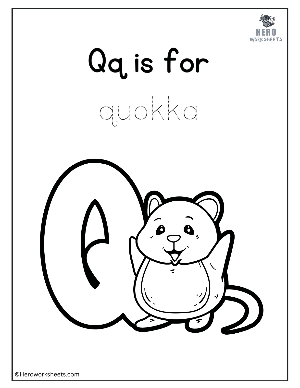 Alphabet Q Coloring Printable Worksheet