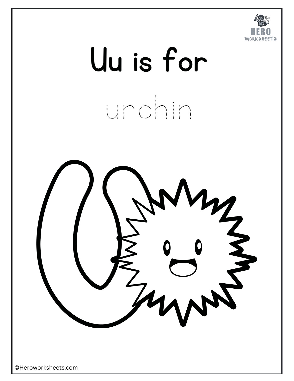 Alphabet U Coloring Printable Worksheet
