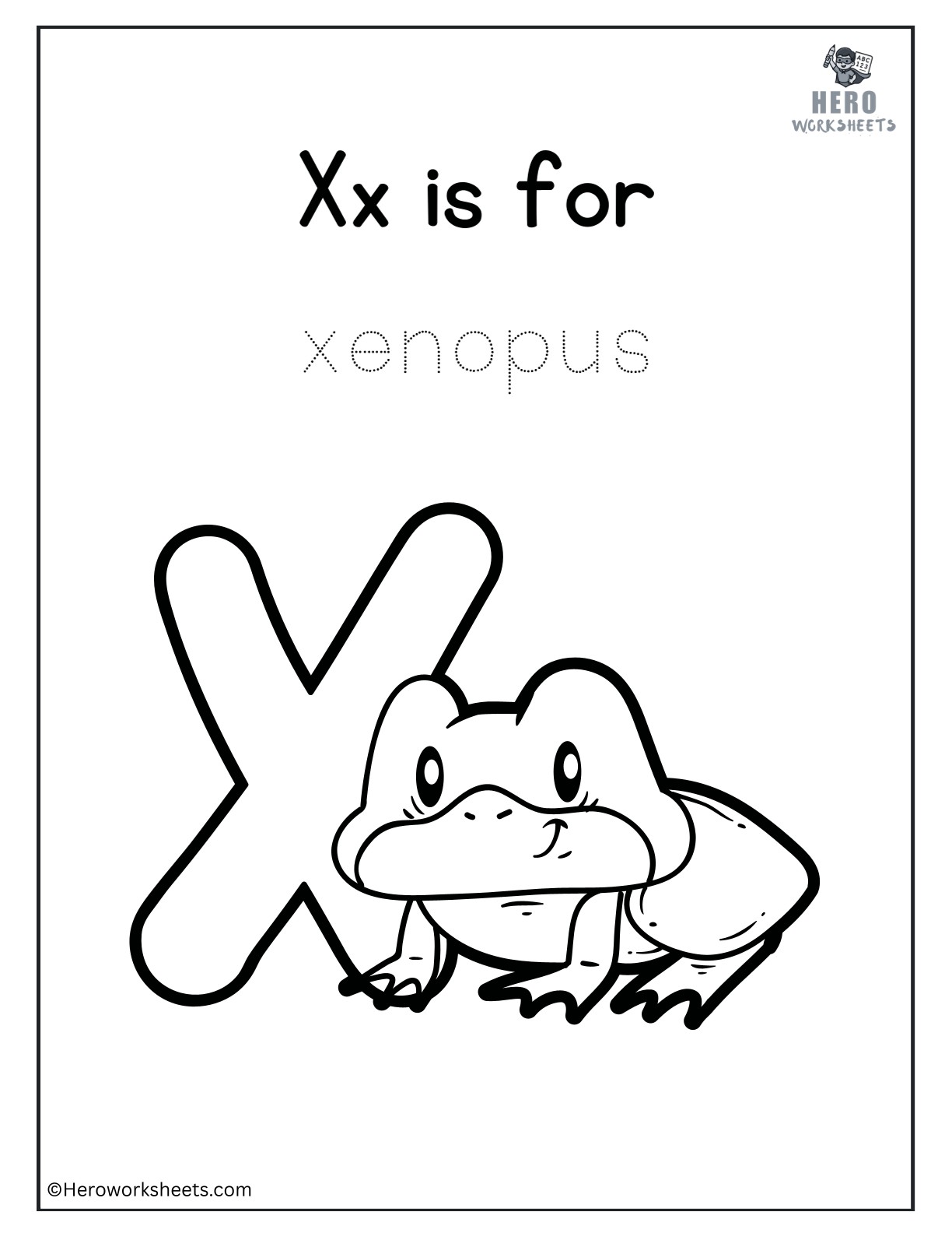 Alphabet X Coloring Printable Worksheet