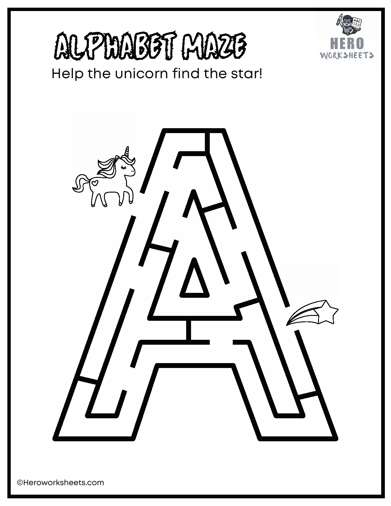 Uppercase Alphabet Mazes Worksheets 2 Uppercase Letter A Maze Worksheet