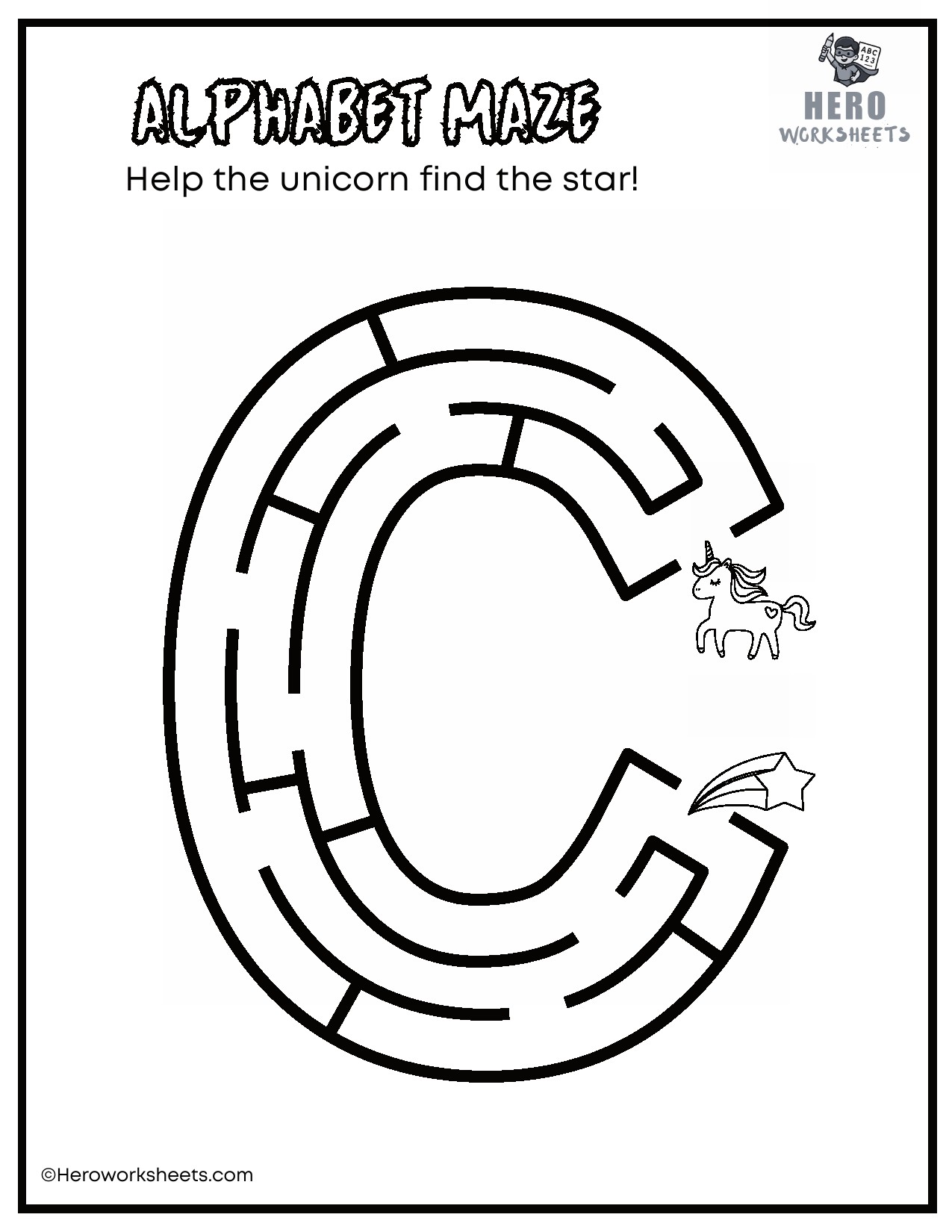 Uppercase Alphabet Mazes Worksheets 4 Uppercase Letter C Maze Worksheet