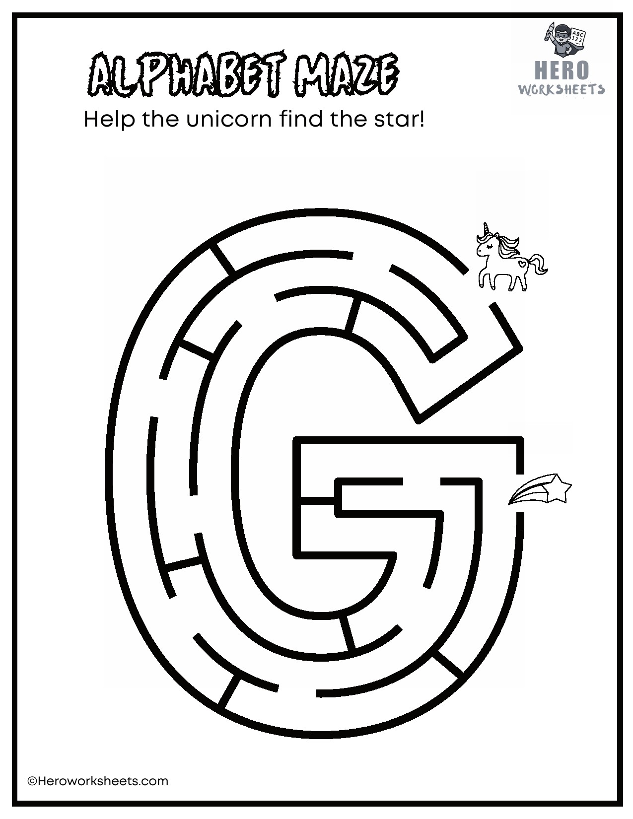 Uppercase Alphabet Mazes Worksheets 8 Uppercase Letter G Maze Worksheet