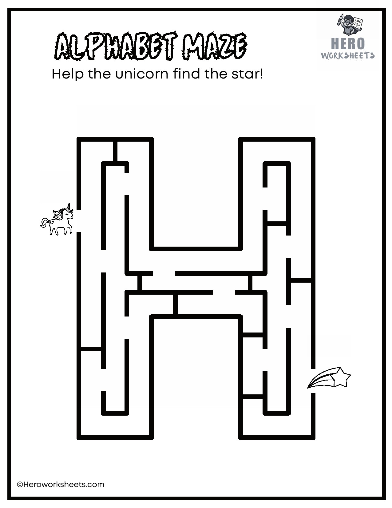 Uppercase Alphabet Mazes Worksheets 9 Uppercase Letter H Maze Worksheet