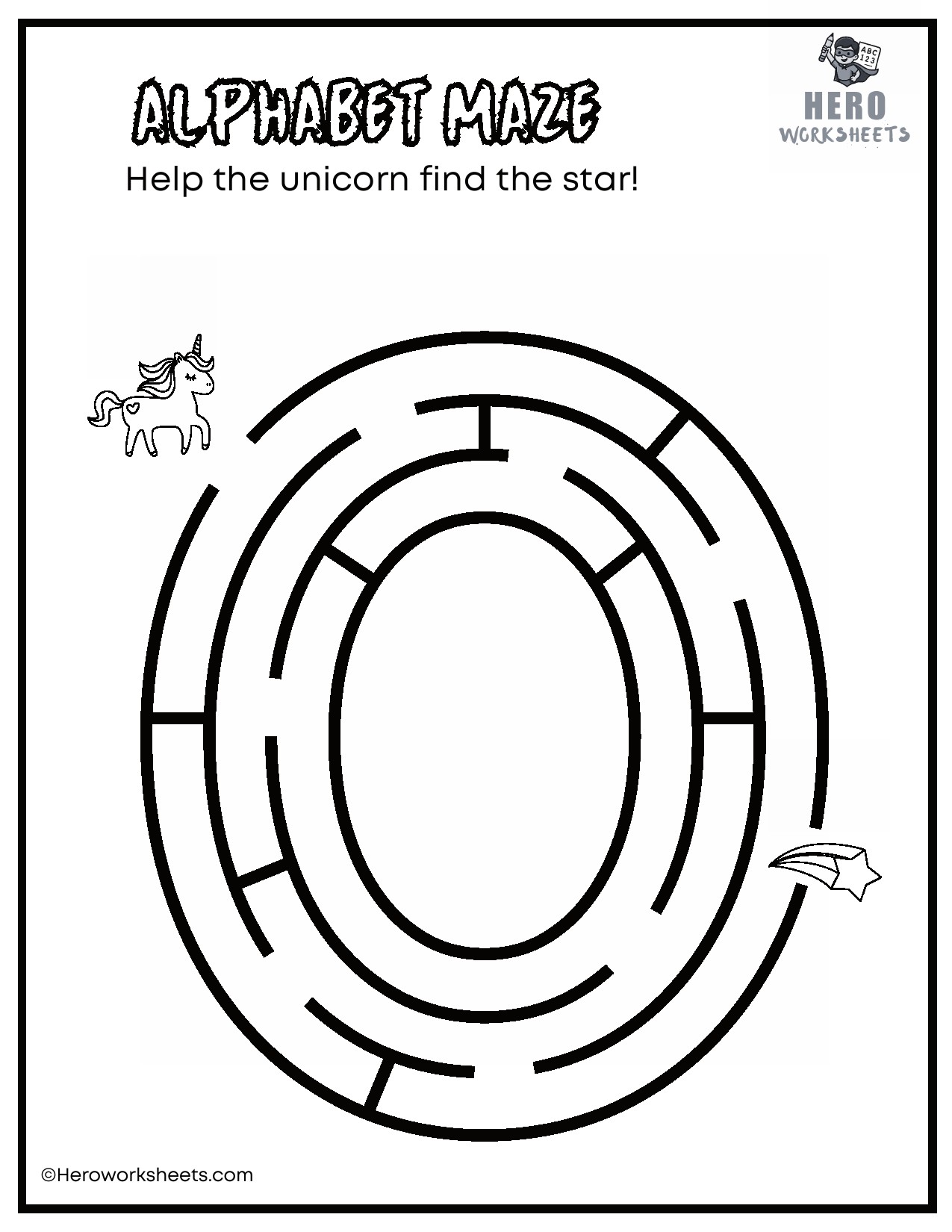 Uppercase Alphabet Mazes Worksheets 16 Uppercase Letter O Maze Worksheet